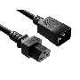 3ft IEC320 C20 to C21 Heavy Duty Power Extension Cord, 12 AWG, 20A/250V, SJT, Black  thumbnail