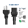 3ft NEMA 5-20P to C19 Heavy Duty Power Cord, 12AWG, 20A/125V, SJT, Black thumbnail
