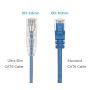 30FT Slim Cat6 28AWG UTP Ethernet Network Patch Cable Snagless, Blue thumbnail