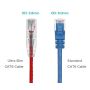 2FT Slim Cat6 28AWG UTP Ethernet Network Patch Cable Snagless, Red thumbnail