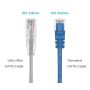 25FT Slim Cat6 28AWG UTP Ethernet Network Patch Cable Snagless, Gray thumbnail