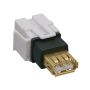 USB 2.0 A Female to A Female Keystone Jack, Flush Type thumbnail