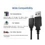 15ft USB 2.0 A Male to Micro B Male Cable in Black for Fast Charging and Data Transfer thumbnail