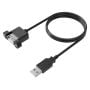 1ft USB 2.0 High Speed Panel-Mount Type A Male to Type A Female Cable, Black thumbnail