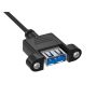10ft SuperSpeed USB 3.0 Panel Mount Type A to Type A Male to Female Extension Cable, Up to 4.8 Gbps, Black thumbnail