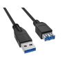1ft USB 3.0 SuperSpeed A Male to A Female Extension Cable, Black thumbnail