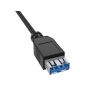 1ft USB 3.0 SuperSpeed A Male to A Female Extension Cable, Black thumbnail