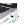 USB A to RJ45 Ethernet Adapter, 10/100 Mbps Fast Ethernet, Male to Female, White thumbnail