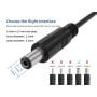 3ft USB 2.0 A Male to DC 5.5mm x 2.1mm Power Cable, 3ft black cable for powering various electronic devices from USB ports. thumbnail