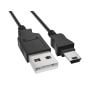 1 ft USB 2.0 Type A Male to Mini 5-Pin Male Cable, black color, double-shielded for 480Mbps data transfer, ideal for digital cameras and small USB devices. thumbnail