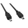 6ft FireWire 400 Cable IEEE-1394a 4-Pin Male to Male Data Transfer Cable, Black thumbnail