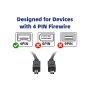 6ft FireWire 400 Cable IEEE-1394a 4-Pin Male to Male Data Transfer Cable, Black thumbnail